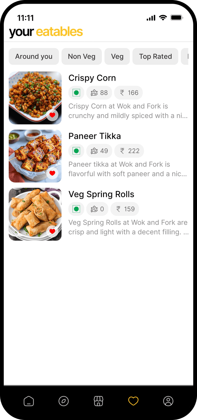 Eatables app screen 2