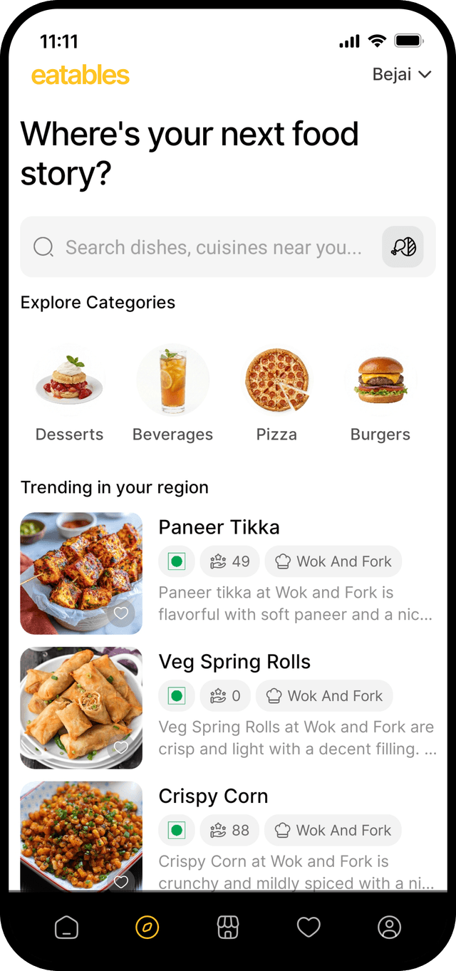 Eatables app screen 4